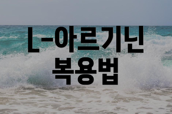 L-아르기닌 복용법