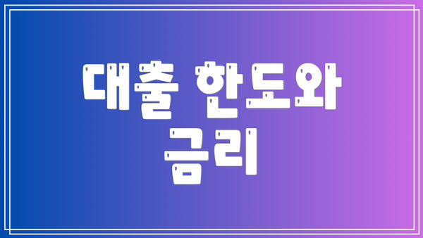 대출 한도와 금리