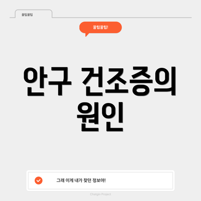 안구 건조증의 원인