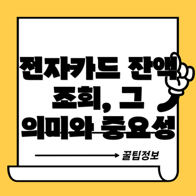 전자카드 잔액 조회, 그 의미와 중요성