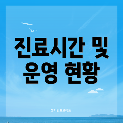 진료시간 및 운영 현황