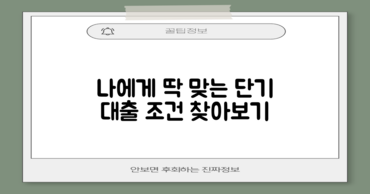 단기 대출, 어떤 조건이 나에게 딱 맞을까?