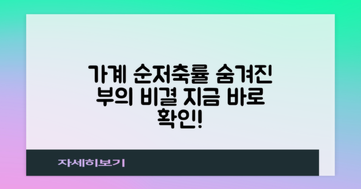 가계 순저축률의 중요성