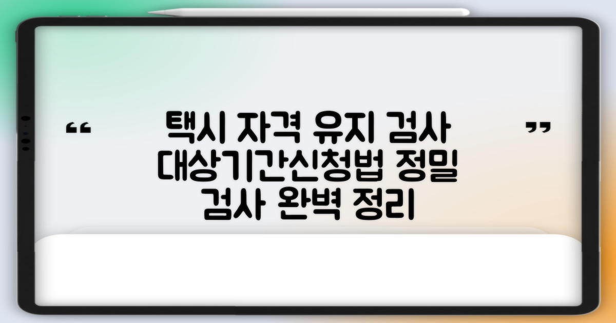택시운전 자격 유지 검사: 대상, 기간, 신청 방법 및 운전 적성 정밀 검사 상세 안내