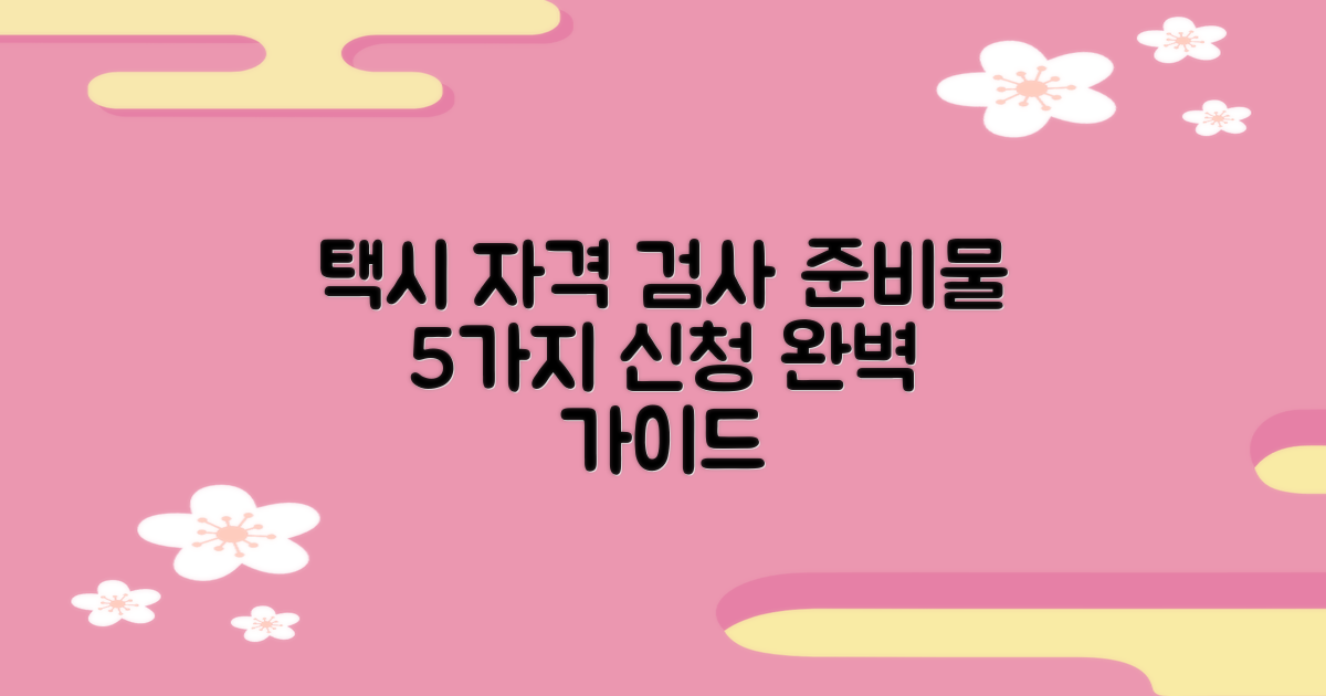 택시운전 자격 유지 검사: 5가지 필수 준비물 및 신청 방법 안내
